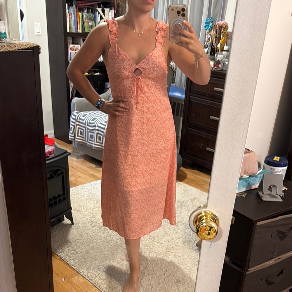 Women's Sleeveless Orange Dress
